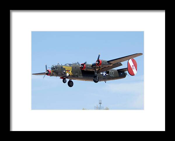 Airplane Framed Print featuring the photograph Consolidated B-24J Liberator N224J Witchcraft Deer Valley Airport Arizona April 20 2011 by Brian Lockett