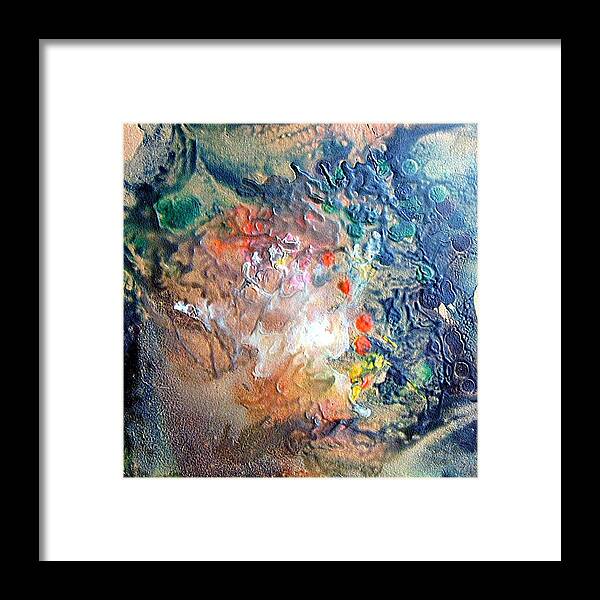 Abstract Framed Print featuring the painting Constellation Perseidi by Dragica Micki Fortuna