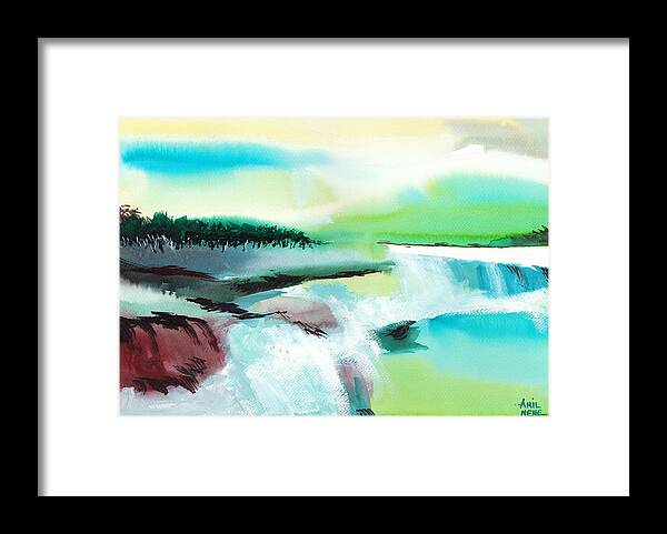 Nature Framed Print featuring the painting Constructing Reality 1 by Anil Nene
