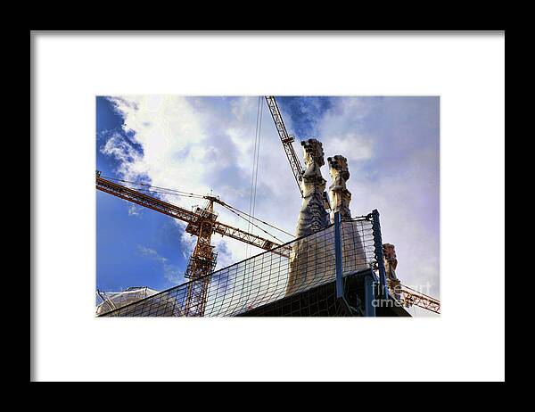 Antoni Gaudi Framed Print featuring the photograph Construction Gaudi's Towers Church Spain by Chuck Kuhn