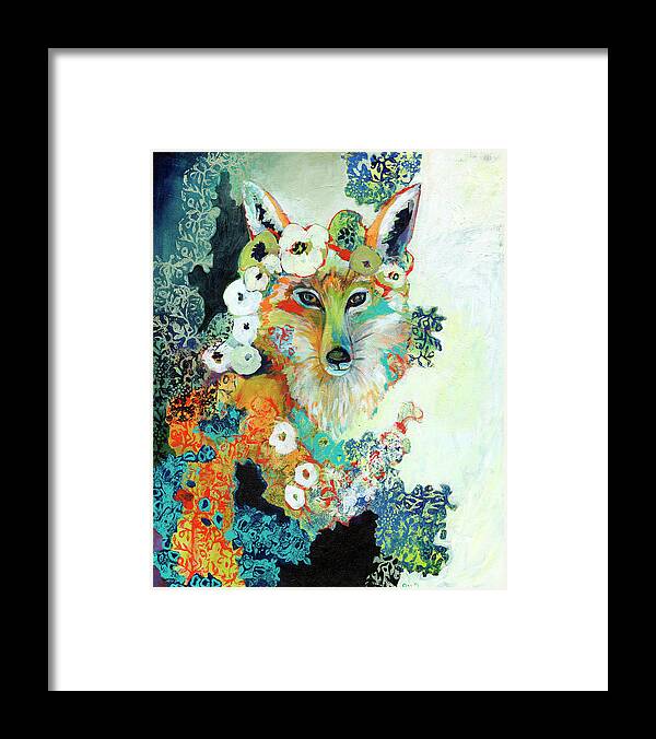 Fox Framed Print featuring the painting Contemplating Pearls by Jennifer Lommers