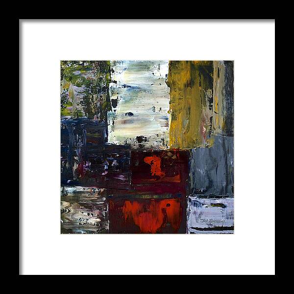 Abstract Framed Print featuring the painting Contemplation by Dick Bourgault
