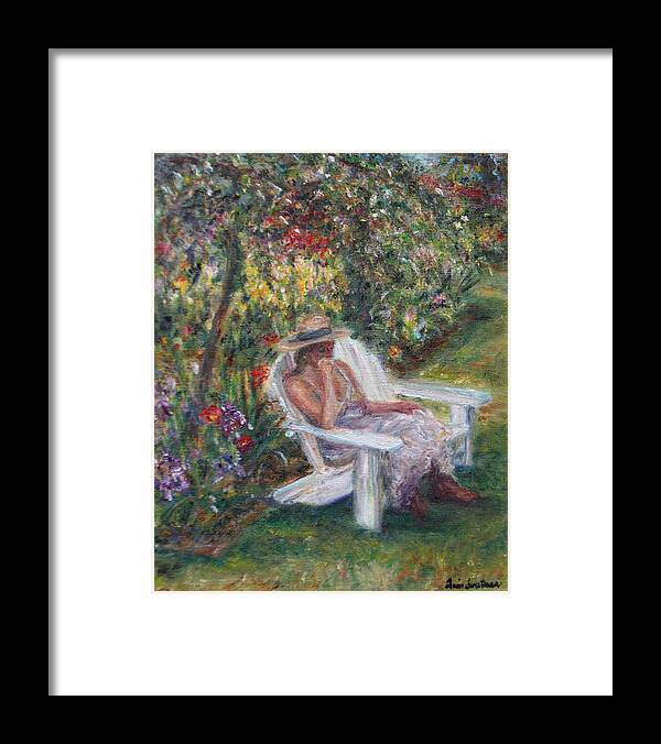 Quin Sweetman Framed Print featuring the painting Contemplation in the Garden by Quin Sweetman