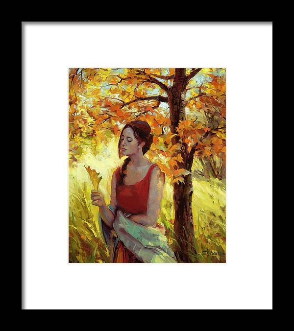 Woman Framed Print featuring the painting Contemplation by Steve Henderson