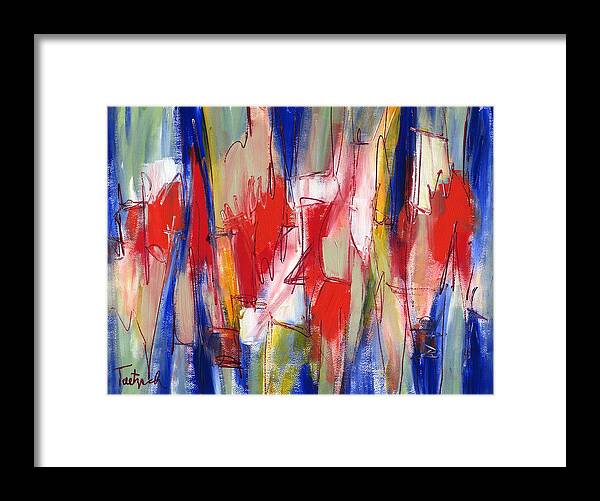 Abstract Expressionism Framed Print featuring the painting Contemporary Art Ten by Lynne Taetzsch