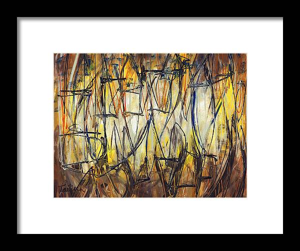 Abstract Framed Print featuring the painting Contemporary Art Three by Lynne Taetzsch
