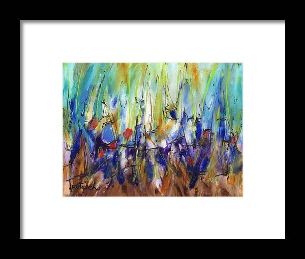 Abstract Framed Print featuring the painting Contemporary Art Twenty-Six by Lynne Taetzsch