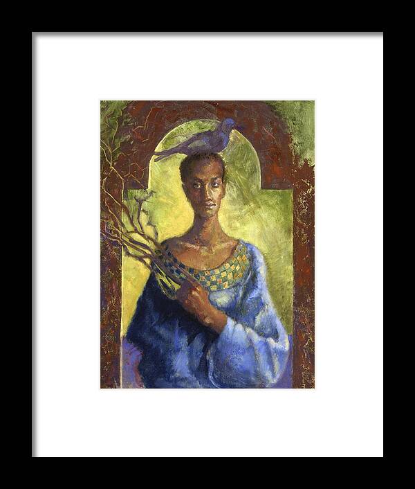 Contemporary Framed Print featuring the painting Contemporary Icon by Ellen Dreibelbis