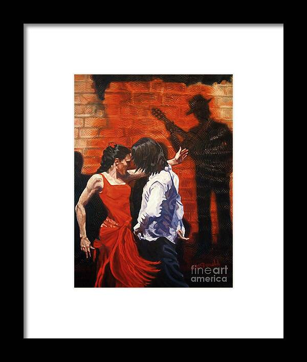 Flamenco Framed Print featuring the painting Contra Tiempo by Janet McDonald