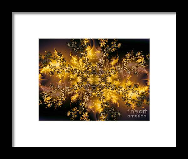 Controlled Chaos Framed Print featuring the digital art Controlled Chaos / golden black by Elizabeth McTaggart