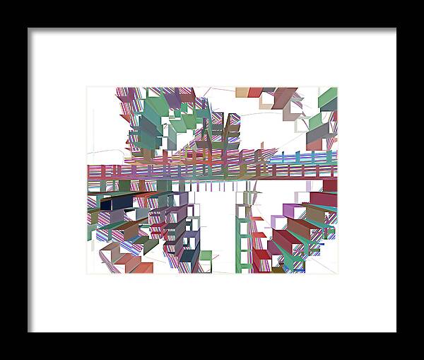 Increments Framed Print featuring the digital art Conundrum 9 by Lynda Lehmann