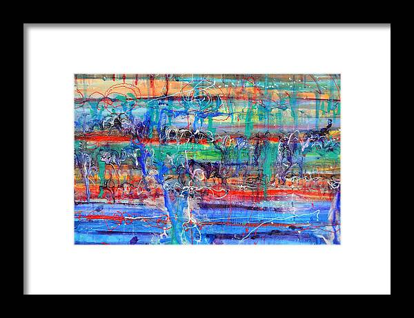  Convection Framed Print featuring the painting Convection Diffusion by Regina Valluzzi