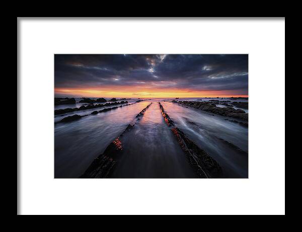 Barrika Framed Print featuring the photograph Converging to the light by Mikel Martinez de Osaba