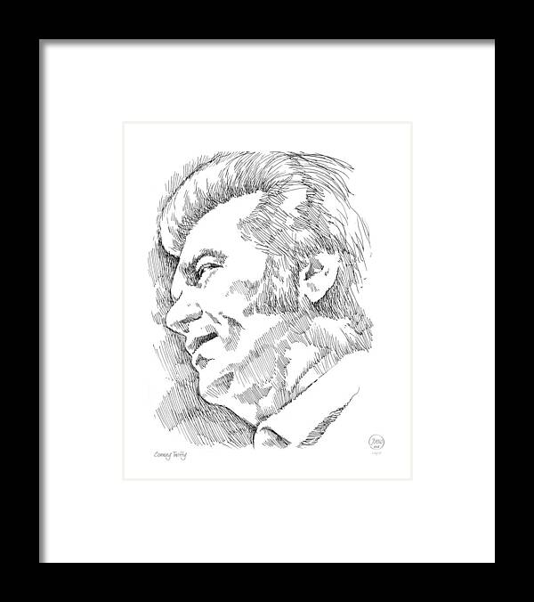 Conway Twitty Framed Print featuring the drawing Conway Twitty by Greg Joens