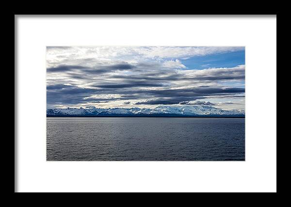 Cook Inlet Framed Print featuring the photograph Cook Inlet View Mountains by Britten Adams