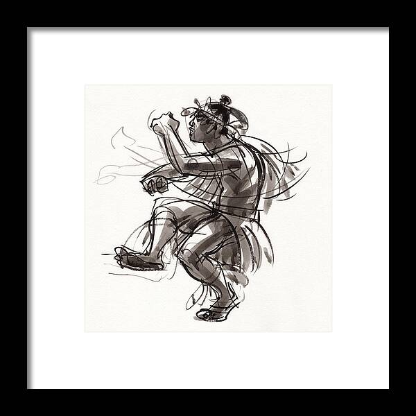 Dance Framed Print featuring the painting Cook Islands Male Dancer by Judith Kunzle