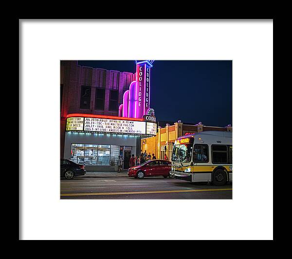 Brookline Framed Print featuring the photograph Coolidge Corner Theatre Harvard St Brookline MA by Toby McGuire