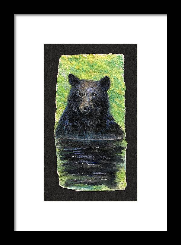 Bear Framed Print featuring the painting Cooling Off by June Hunt