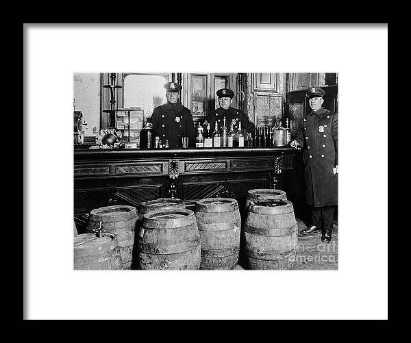 Prohibition Framed Print featuring the photograph Cops at the Bar by Jon Neidert
