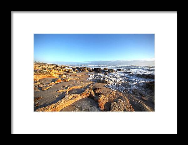Sun Framed Print featuring the photograph Coquina Carvings by Robert Och