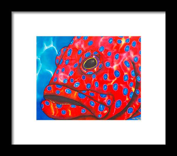 Coral Grouper Framed Print featuring the painting Coral Groupper II by Daniel Jean-Baptiste