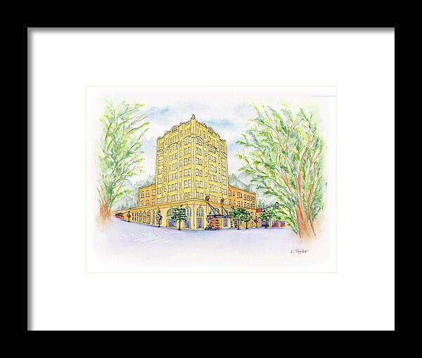 Lithia Springs Hotel Framed Print featuring the painting Corner Grandeur by Lori Taylor