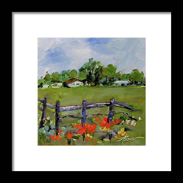 Texas Framed Print featuring the painting Corner Lot, Texas Style by Adele Bower