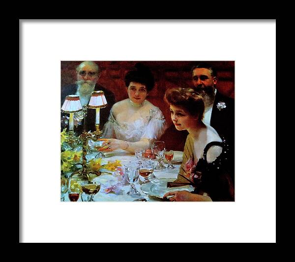 Paul Emile Chabas Framed Print featuring the photograph Corner of the Table or Chabas Table by Linda Stern