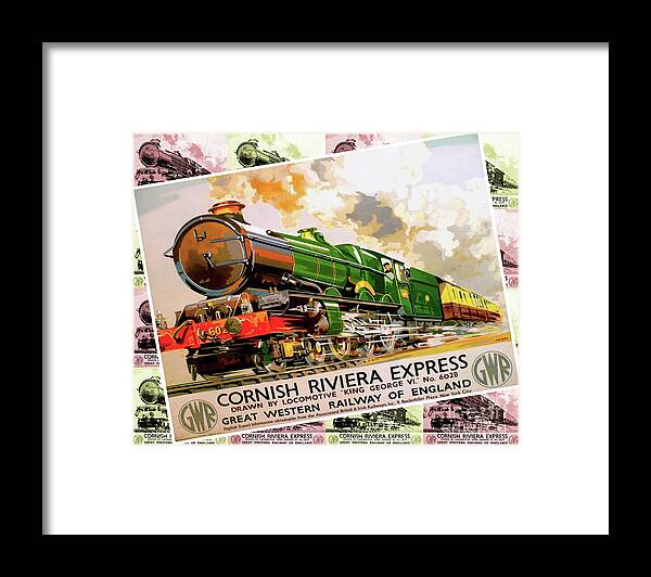 Railway Framed Print featuring the digital art Cornish Riviera Express - Railway Travel Poster by Ian Gledhill