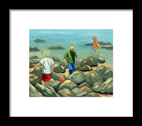 Beach Scene Framed Print featuring the painting Coronado Island Expedition by Karyn Robinson