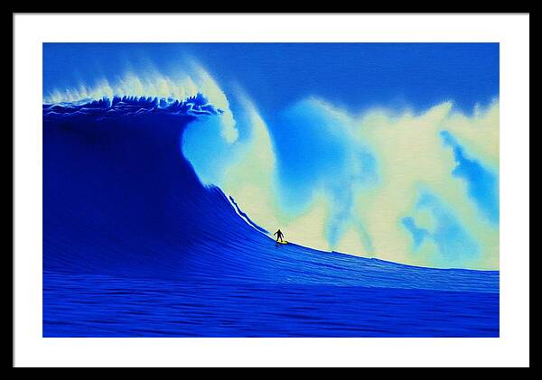 Surfing Framed Print featuring the painting Cortes Bank XXL 1-5-2008 by John Kaelin