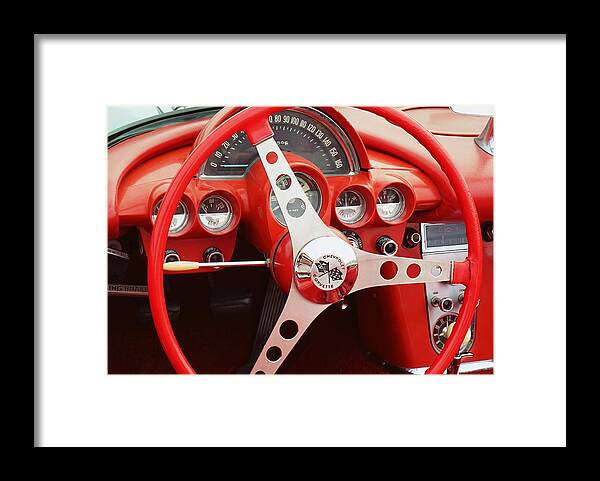 Corvette Framed Print featuring the photograph Corvette Dash by Laurie Perry