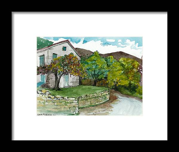 Italy Framed Print featuring the painting Cosica Italy by Lynn Babineau