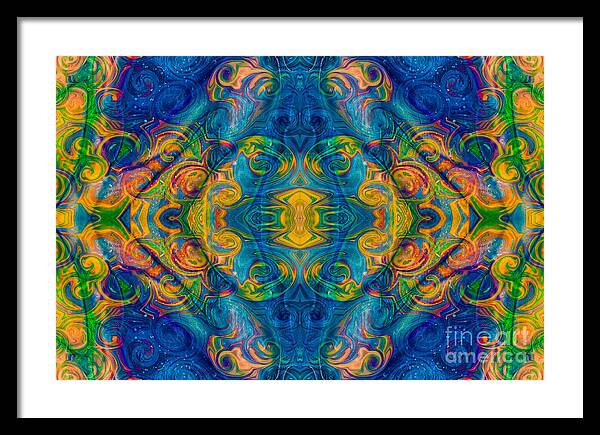 Abstract Framed Print featuring the painting Cosmic Consciousness Abstract Design Art by Omaste Witkowski by Omaste Witkowski