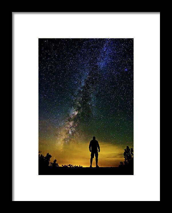 Milky Way Framed Print featuring the photograph Cosmic Contemplation by Eilish Palmer