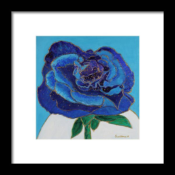 Flower Framed Print featuring the painting Cosmic Flower 10x10 by Santana Star