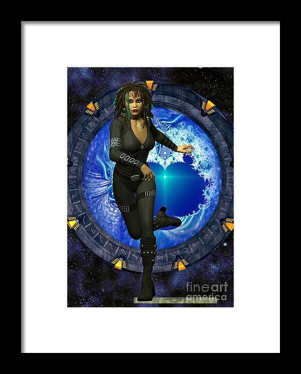 Portal Framed Print featuring the digital art Cosmic Runner by Shadowlea Is