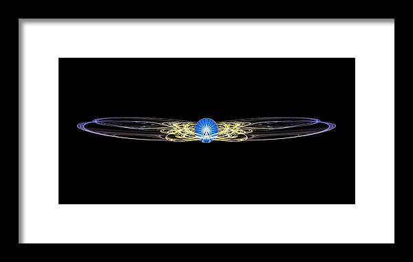 Physics Framed Print featuring the digital art Cosmic Wheel Rays by Pelo Blanco Photo