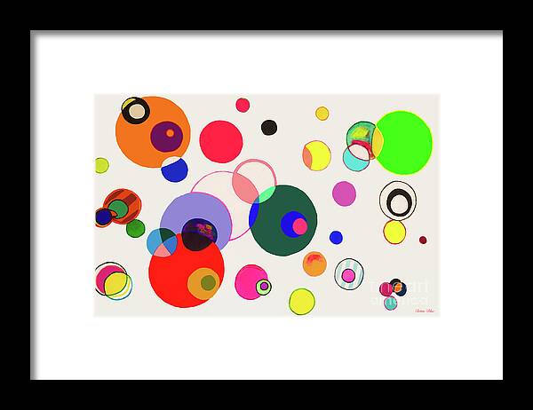 Circles Framed Print featuring the painting Cosmos by Beth Saffer