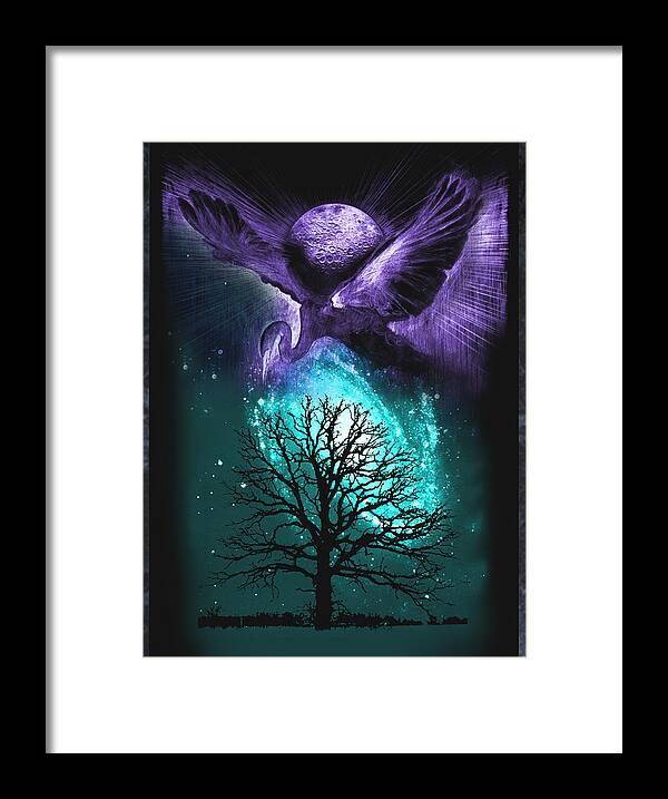 Heron Framed Print featuring the painting Cosmos by Ragen Mendenhall