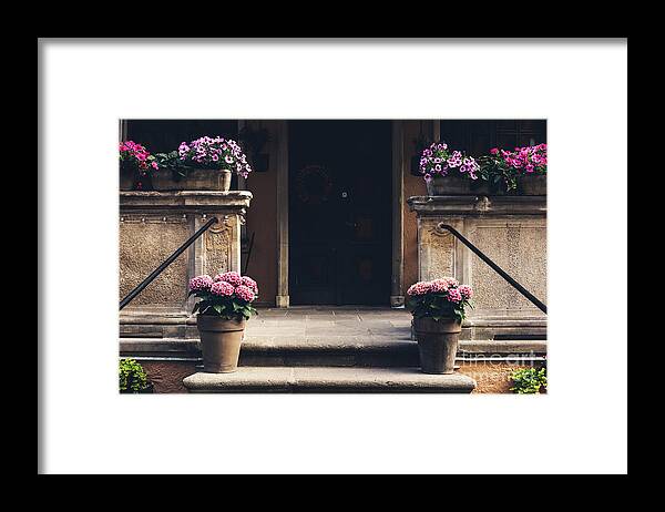 Building Framed Print featuring the photograph Cosy entrance to an old tenement building in Gdansk, Poland. by Michal Bednarek