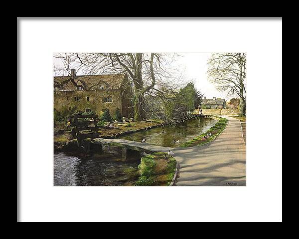 Cotswolds Framed Print featuring the painting Cotswolds scene. by Harry Robertson