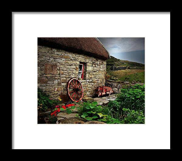 Ireland Framed Print featuring the digital art Cottage On The Moor by Vicki Lea Eggen