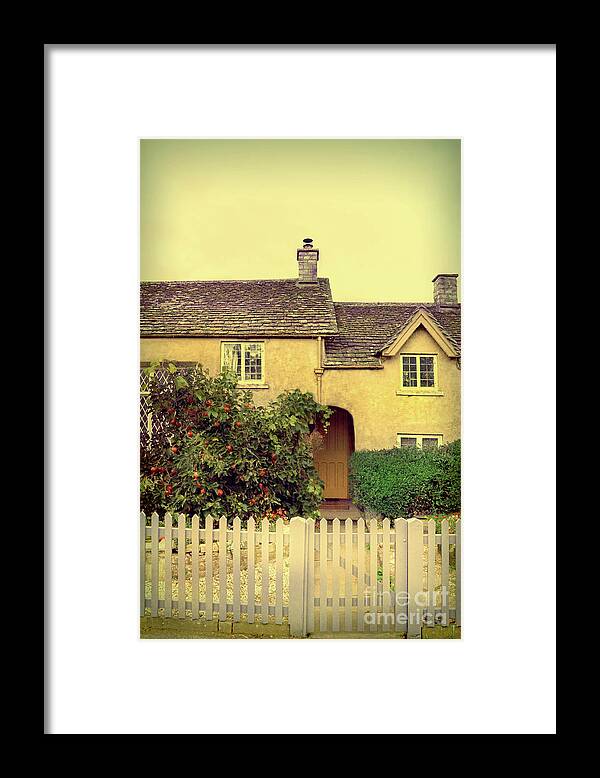 House Framed Print featuring the photograph Cottage with a Picket Fence by Jill Battaglia