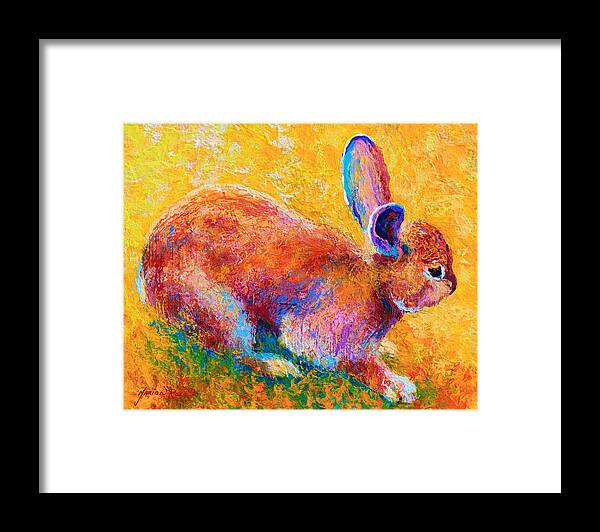 Rabbit Framed Print featuring the painting Cottontail II by Marion Rose