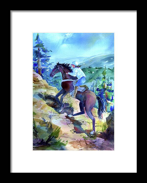 Cougar Rock Framed Print featuring the painting Cougar Rock by Joan Chlarson