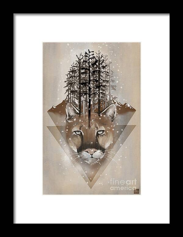 Wildlife Framed Print featuring the painting Cougar by Sassan Filsoof