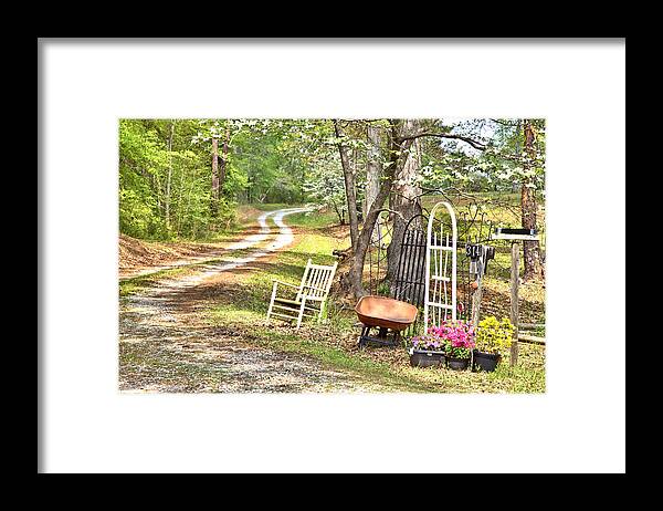 0121 Framed Print featuring the photograph Country Driveway in Springtime by Gordon Elwell
