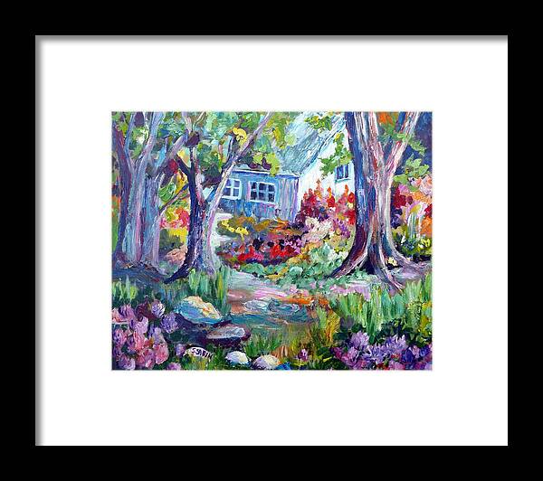 Country Garden Framed Print featuring the painting Country garden by Saga Sabin
