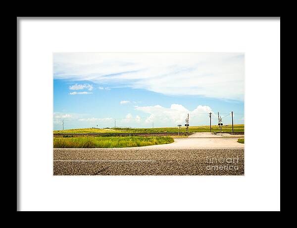Country Railroad Crossing Framed Print featuring the photograph Country Railroad Crossing by Imagery by Charly